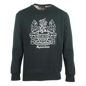 Aquascutum Mens Crest Crew Neck Sweatshirt / Black